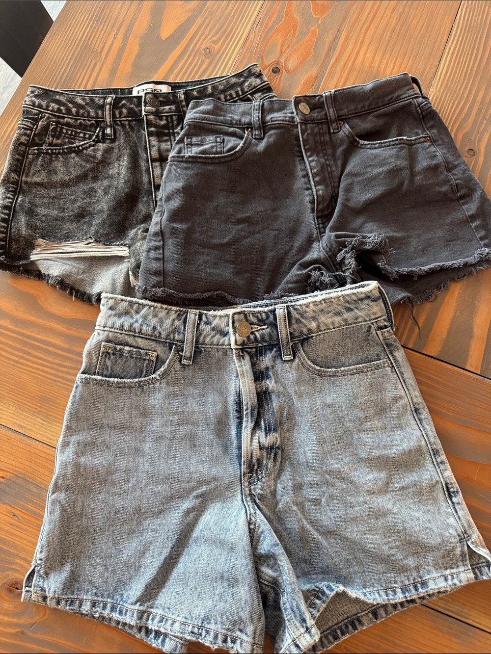 3-Pack Women's Denim & Black Cutoff Shorts